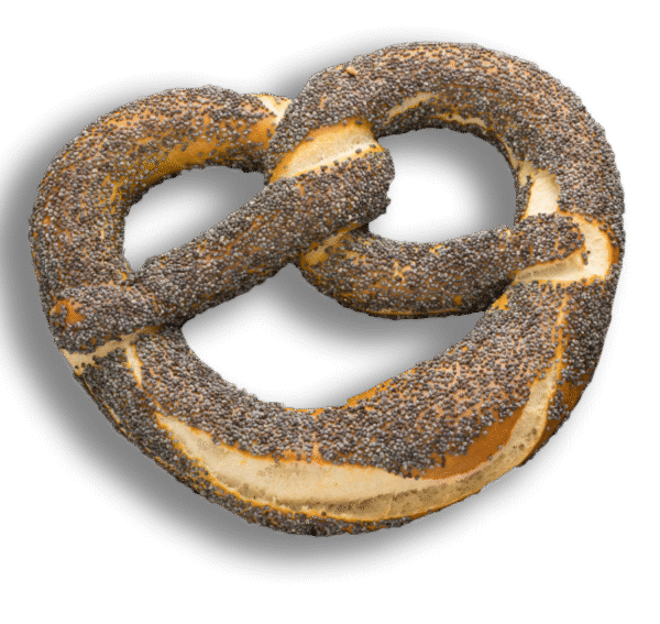 bretzel-poppyseed image of the original bavarian bretzel with poppy seed
